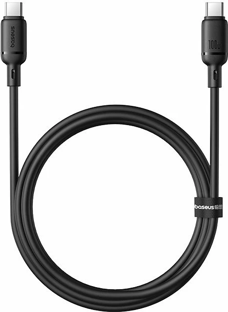 Kablë USB-C në USB-C Baseus Silky Series 100W 1 m, e zezë