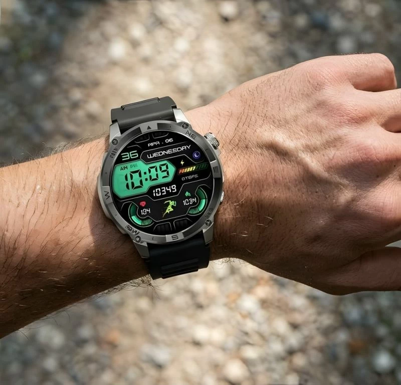 Smartwatch Gravity GT46-3, rrip silikoni + byzylyk çeliku, grafit