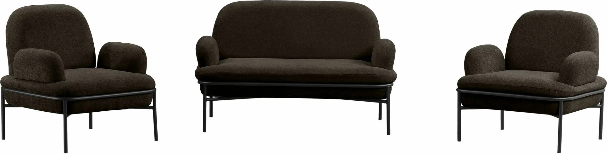 Set divanësh Atelier del Sofa, Aster, ngjyrë antracit