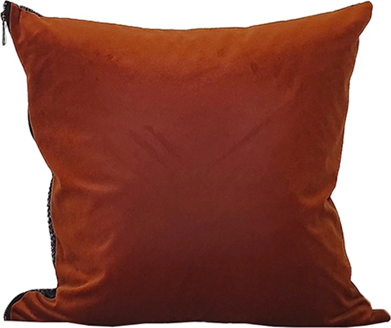 Jastëk dekorativ Tuil, 45x45cm, material tekstili, ngjyrë antracit dhe kafe e kuqërremtë