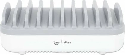 Stacion karikimi USB MANHATTAN 10 porta 120W bardhë/gri