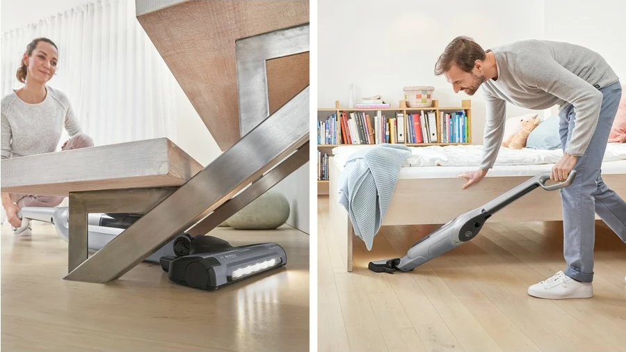 Fshesë me korrent 2-në-1 Bosch Serie 4 BBH3K2801, Pa qese, Argjendtë