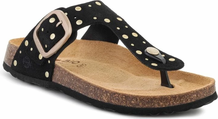 Flip-flops për femra Bio Bio Fiona Suede, të zeza