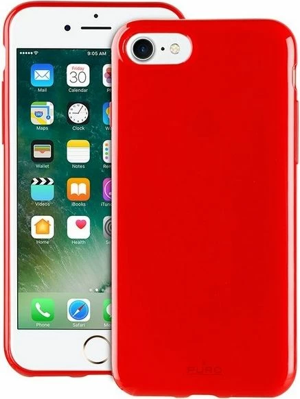 Set mbështjellës silikoni + syze të palosshme Puro Sunny Kit IPC747SUNNYKIT1RED për iPhone 7/8, e kuqe