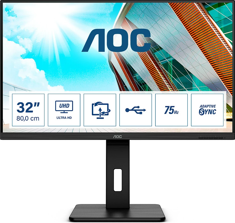 Monitor AOC P2 U32P2, 31.5", 4K Ultra HD, LED, i zi
