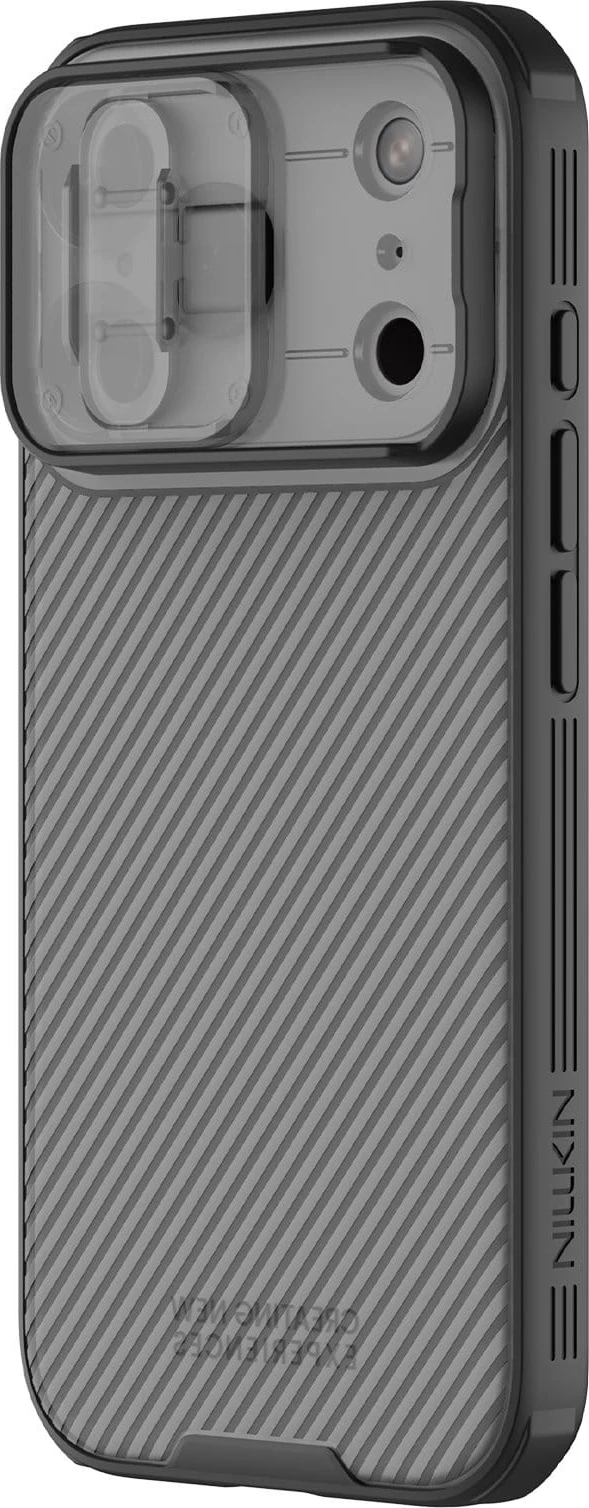 Mbështjellës NILLKIN CamShield Pro për iPhone 17 Pro, me kapak mbrojtës për kamerë, i zi