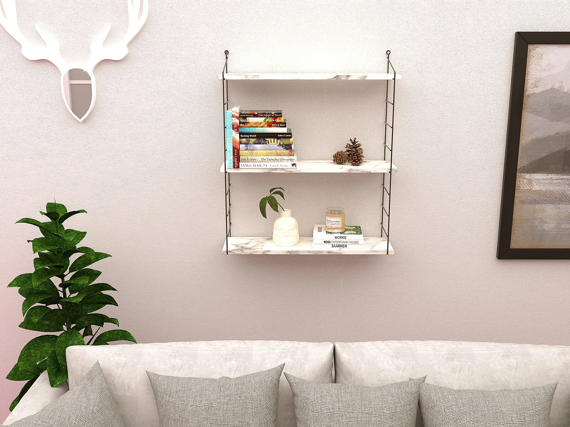 Raft muri Hanah Home, Armoni 3'lu, Carrara Marble