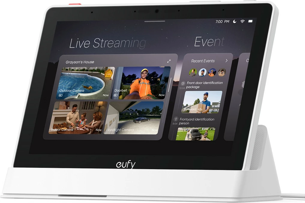 Ekran smart EUFY T87A03W1, 8" Touch, LCD 1280x800, Wi‑Fi 6, 4050mAh, i bardhë