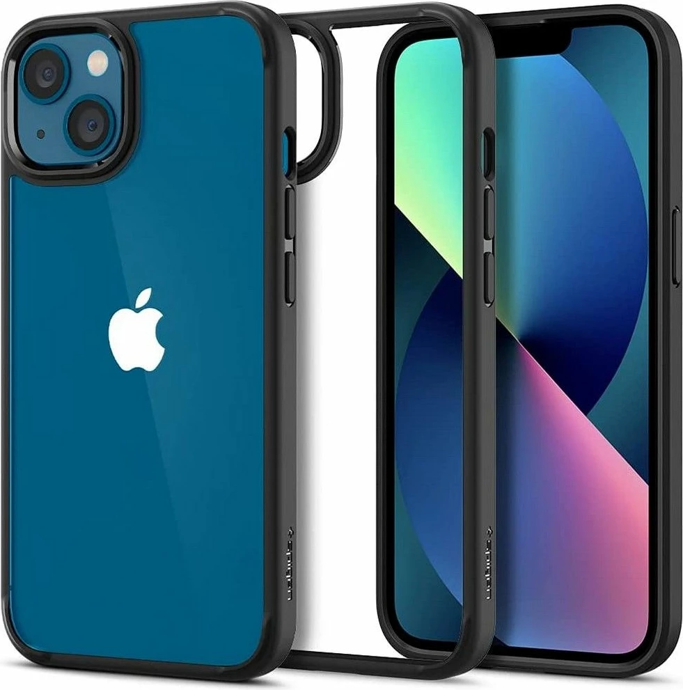 Mbështjellës celulari, Spigen Ultra Hybrid për iPhone 13, TPU + polikarbonat, standard MIL-STD 810G, i hollë, Matte Black