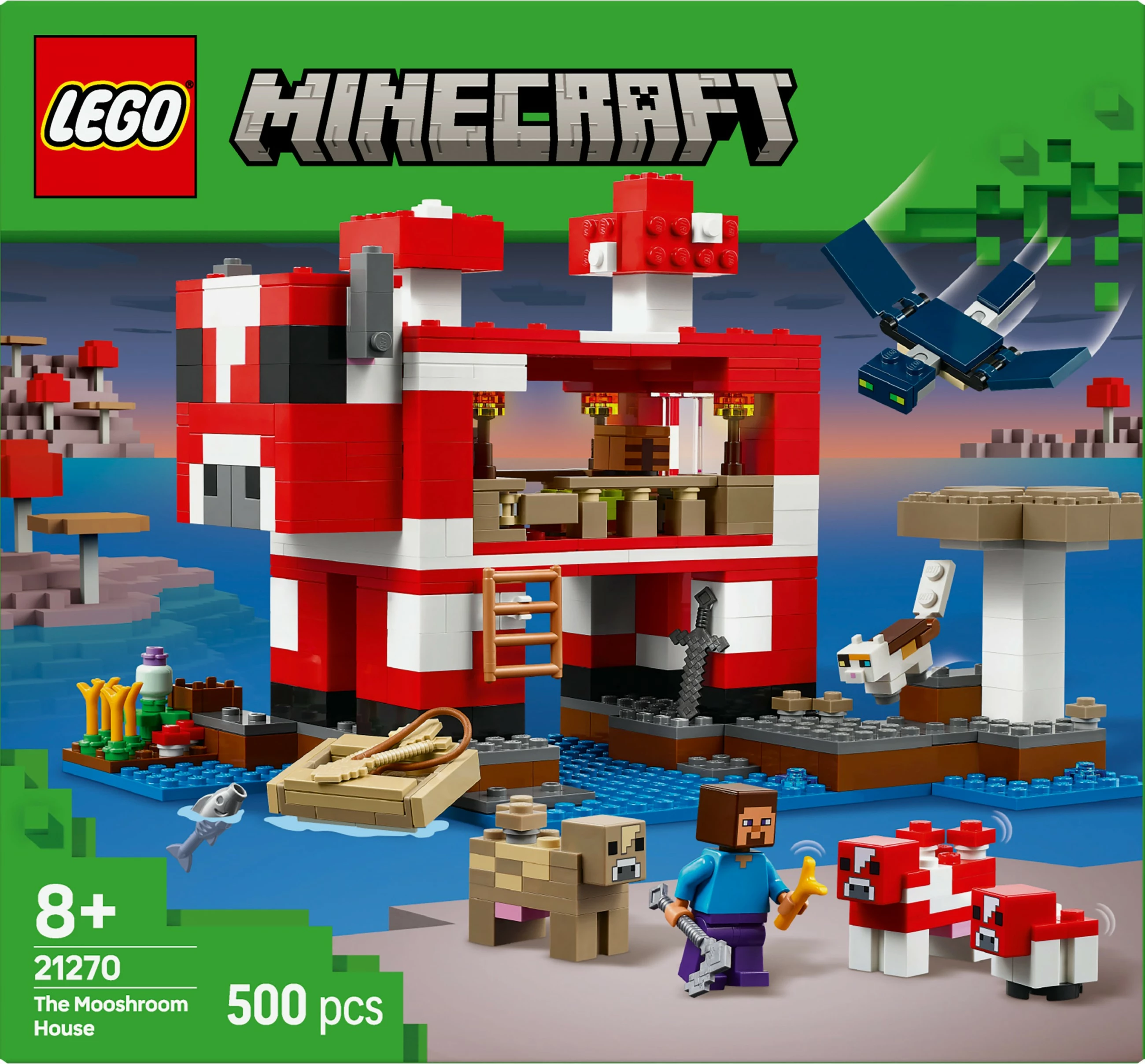 Set ndërtimi LEGO Minecraft 21270 Das Pilzkuh-Haus 500 pjesë multikolor