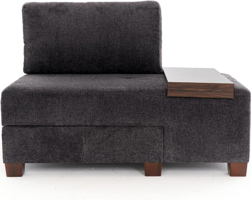 Krevate-kolltuk një vendësh, Atelier del Sofa, Perenna Chenille, antracit, e djathtë