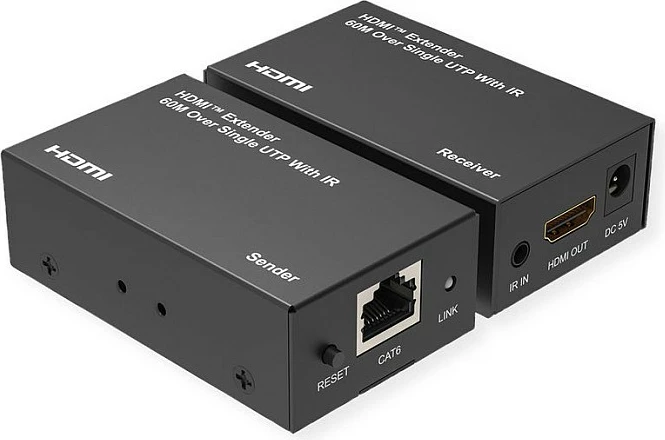HDMI extender VALUE 60m UTP Cat6 me IR, 1080p, metal, i zi