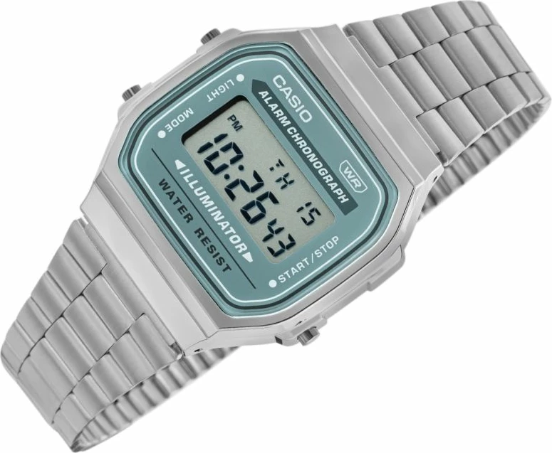 Orë dore për meshkuj CASIO Vintage A168WA-3AYES, argjend