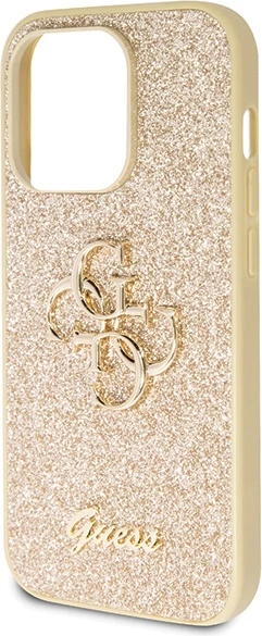 Mbështjellës Guess Glitter Script Big 4G për iPhone 14 Pro, Ari