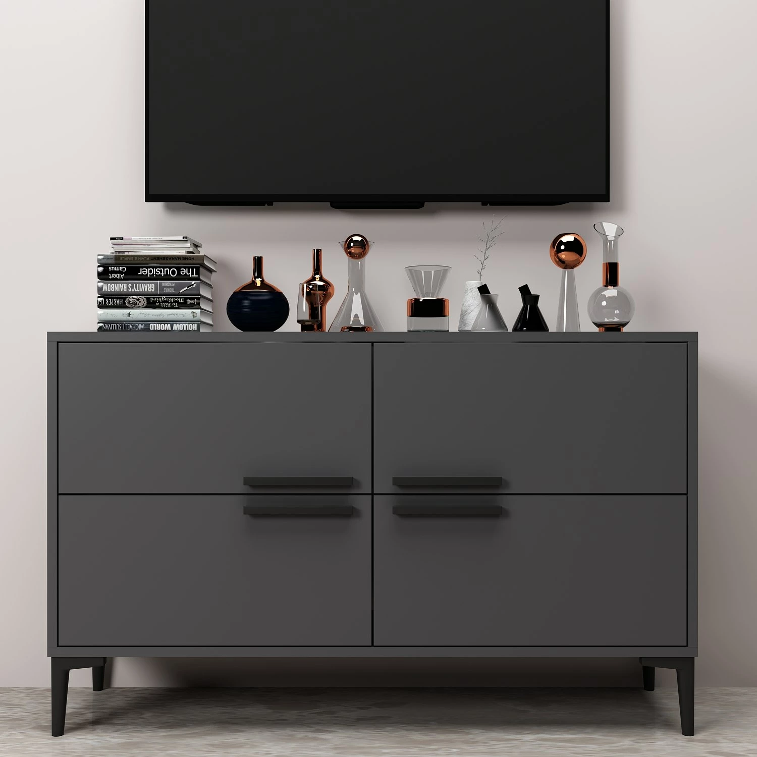 Komodë për TV Hanah Home, ngjyrë antracit