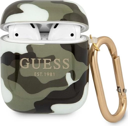 Mbështjellës Guess GUA2UCAMA për AirPods 1/2, Camouflage, Jeshil