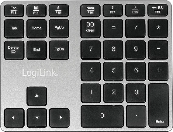 Tastierë numerike LogiLink Keypad Bluetooth, 35 taste, alumin, space gri