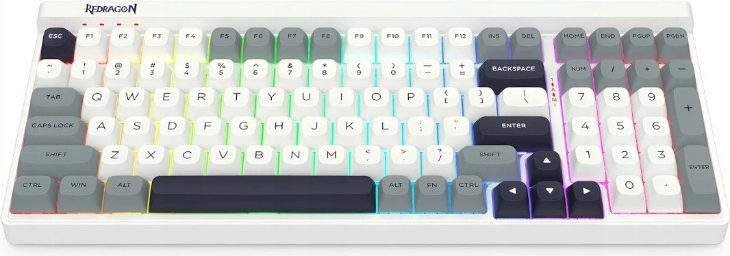 Tastierë mekanike gaming Redragon Garen Pro K656WGB-RGB-PRO 100% Wireless/Wired RGB 4000mAh (US layout), bardhë-hirtë