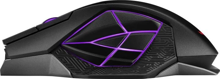 Maus, Asus ROG Spatha X Wireless (90MP0220-BMUA00), 19.000 DPI, 12 butona programues, RF 2.4 GHz/USB-C, RGB, me stacion karikues