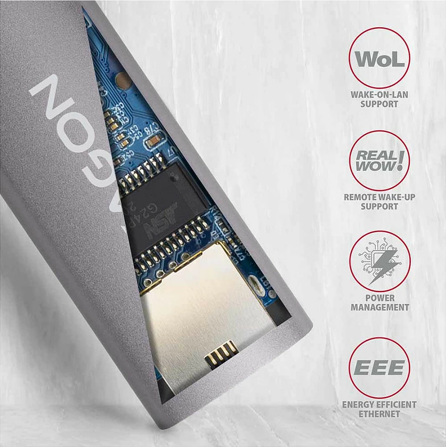 Adapter rrjeti Axagon ADE-TRC, USB-C 3.1 në Gigabit Ethernet 10/100/1000, titan gri
