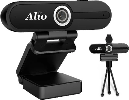 Webcam Alio FHD60 me tripod, Full HD 1080p, mikrofon, USB, e zezë