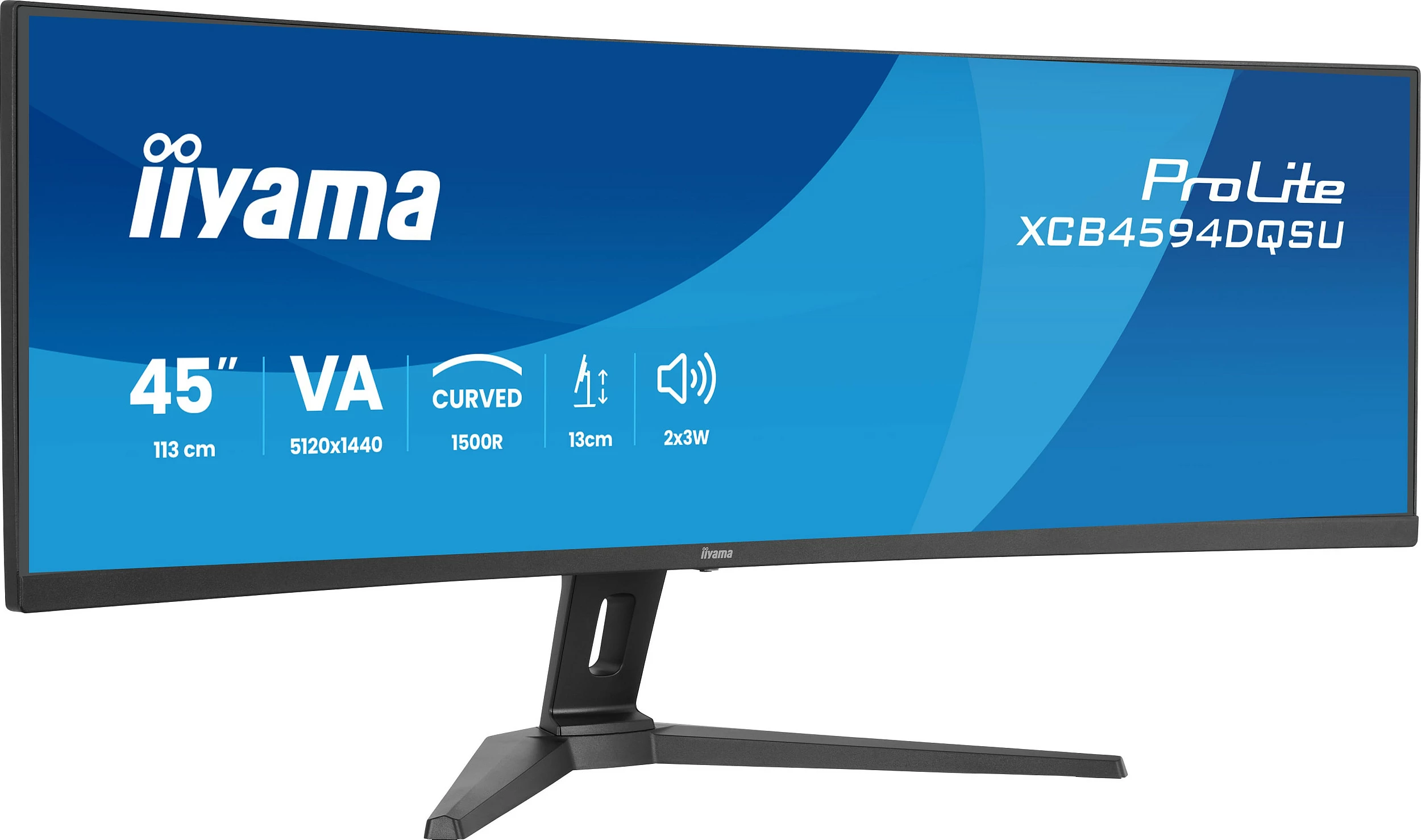 Monitor iiyama ProLite XCB4594DQSU-B1, 44.5", Curved, 5120x1440, VA, FreeSync, i zi
