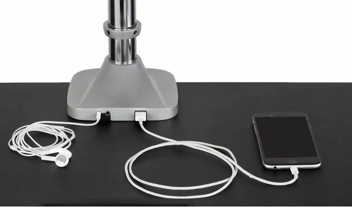 Mbajtëse tavoline për tre monitorë ICYBOX IB-MS505-TI, deri 32\", VESA 75x75/100x100, alumin, argjendtë/zezë