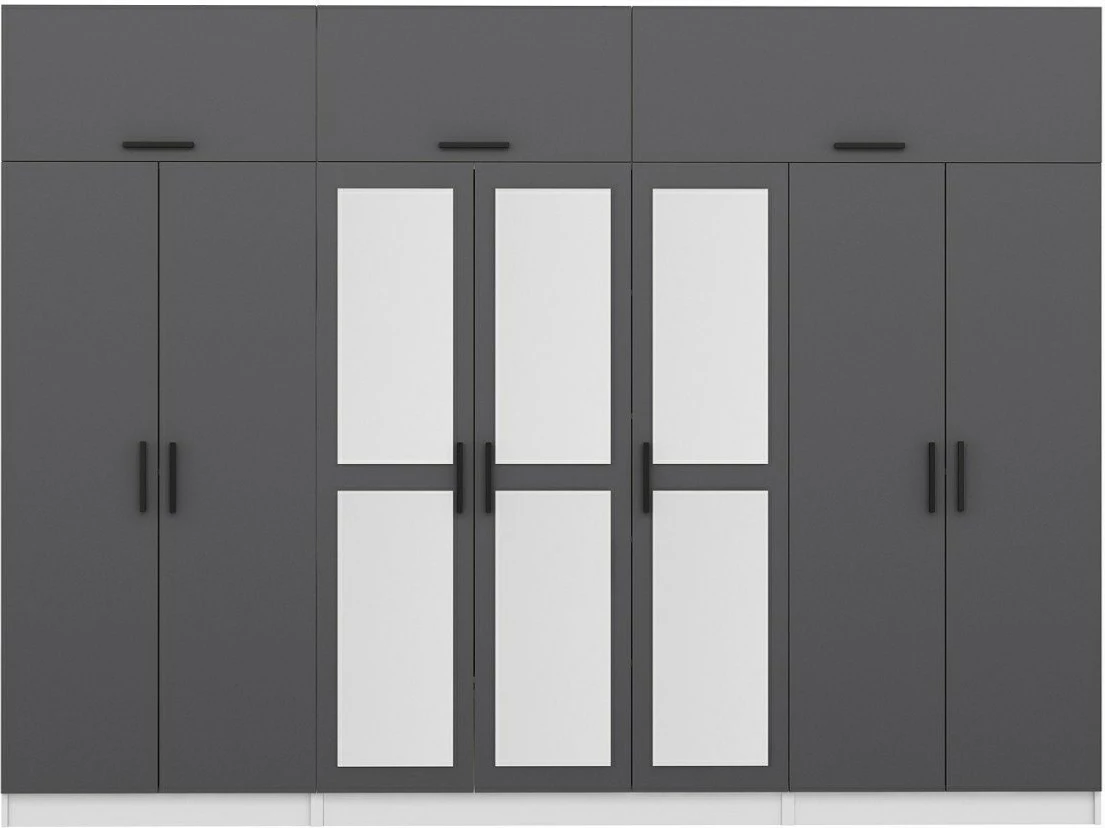 Dollap rrobash Skye Decor, anthracite dhe i bardhë, 5254