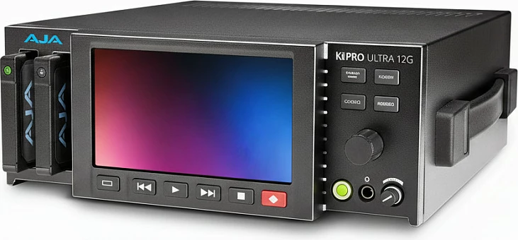 Video rekorder AJA Ki Pro Ultra 12G, ekran i integrum, slote për media, zezë/gri