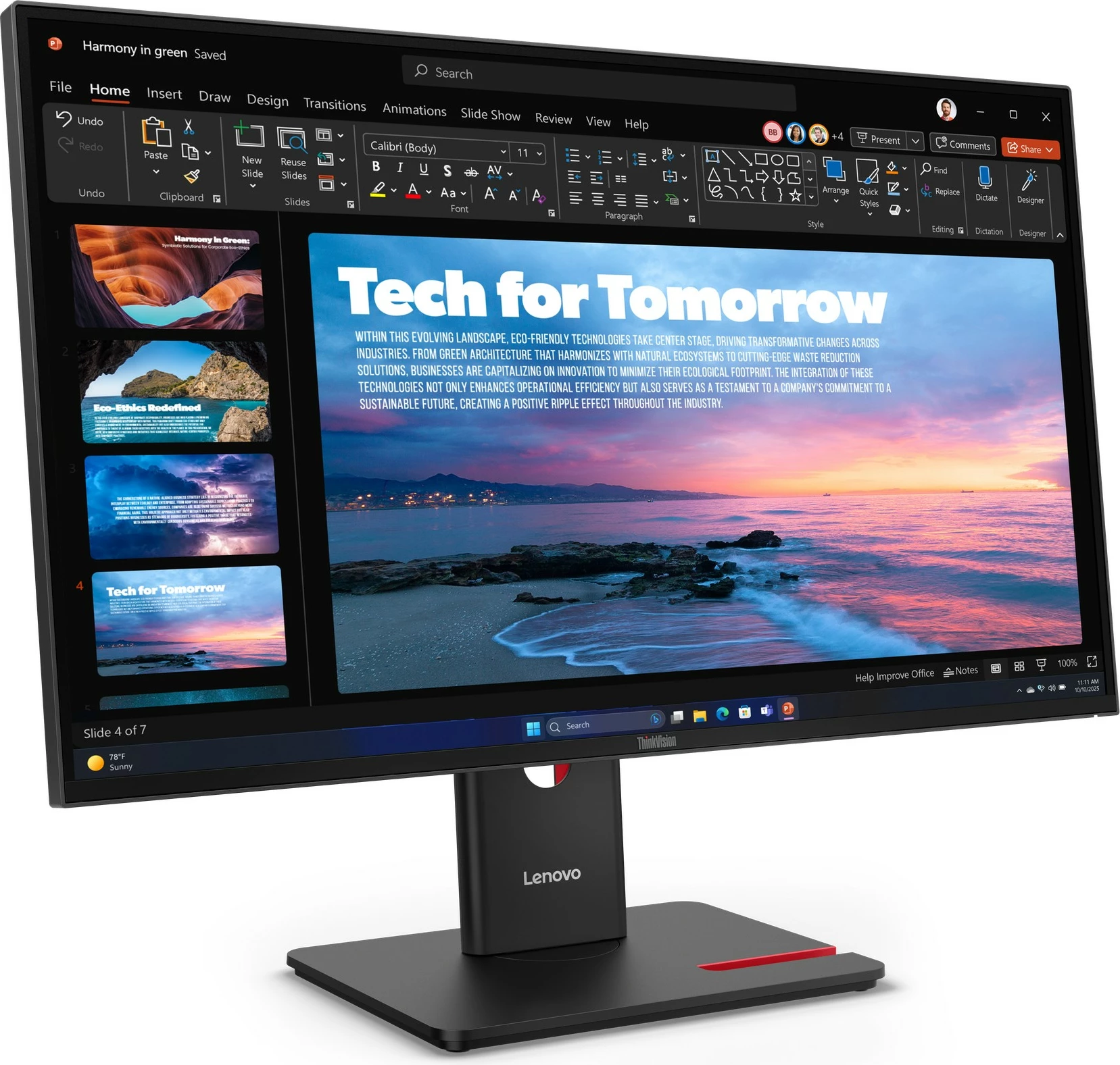 Monitor Lenovo ThinkVision T27QD-40 27 inç, 2K QHD, HDMI/DP/USB-C, i zi