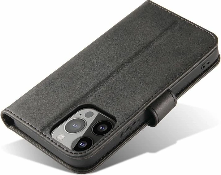 Kapak magnetik me portofol Hurtel për Tecno Pop 7, i zi
