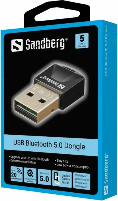 Dongle Bluetooth USB Sandberg 134-34 BT 5.3 + EDR, USB 2.0, e zezë