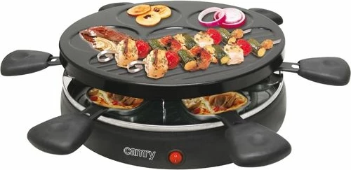 Grill raclette elektrik CAMRY CR6606 1200W 6 tiganë raclette, i zi