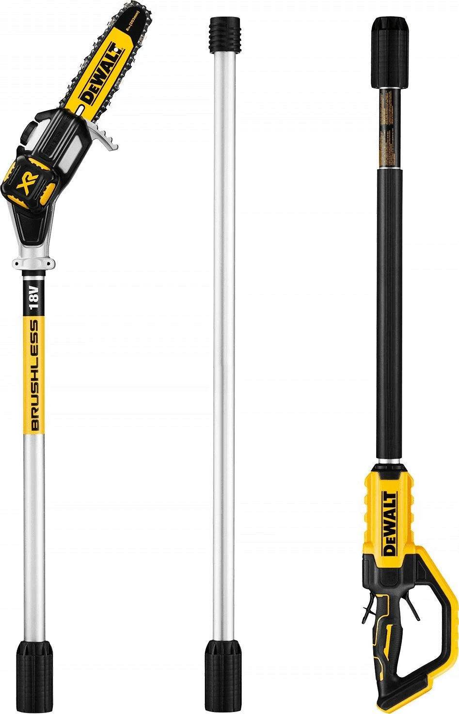 Sharrë zinxhiri me shtyllë DeWalt DCMPS567P1 18V, shinë 20 cm, bateri 5Ah + karikues (1 bateri)