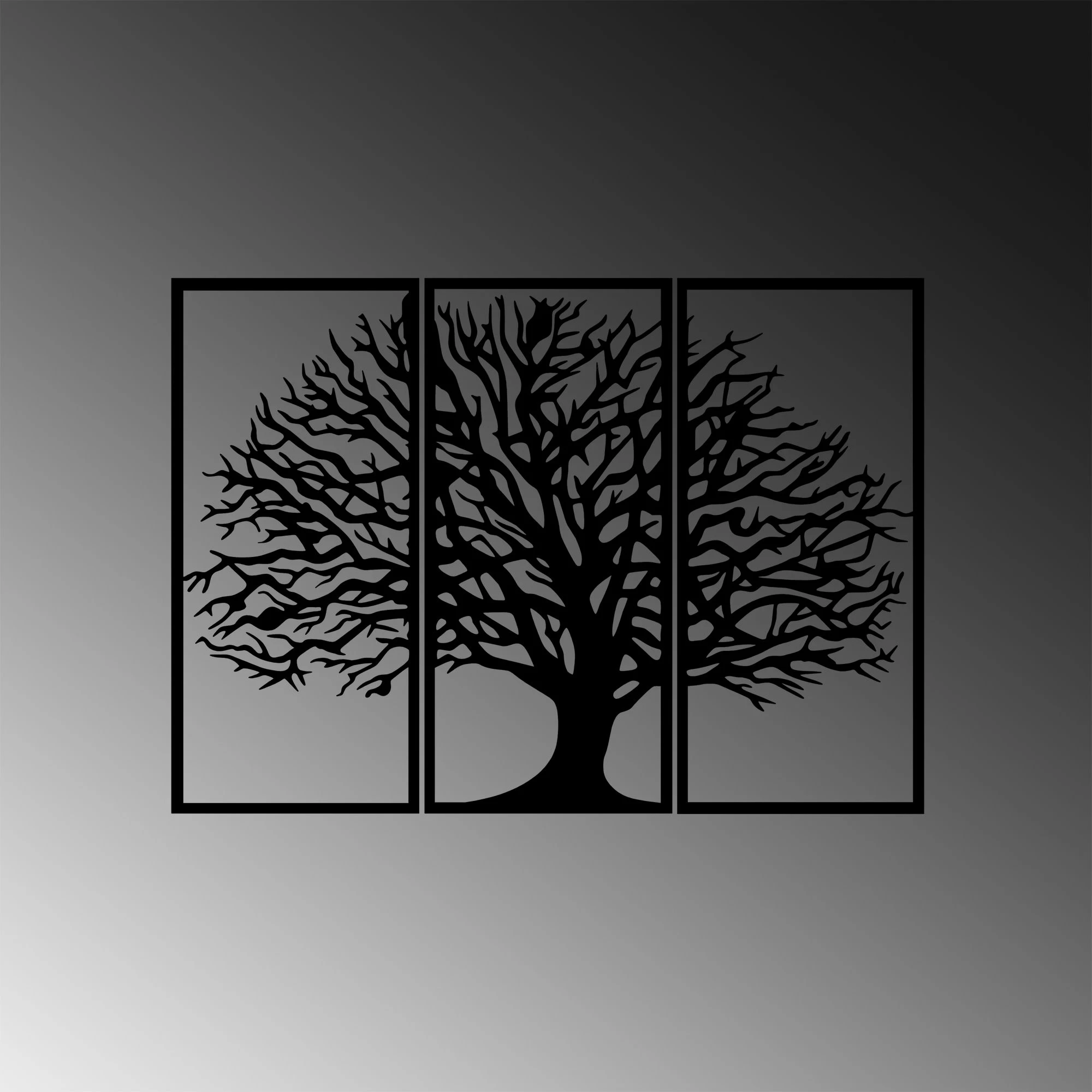 Aksesor dekorativ metalik për mur, pemë monumentale, Wallity - 308