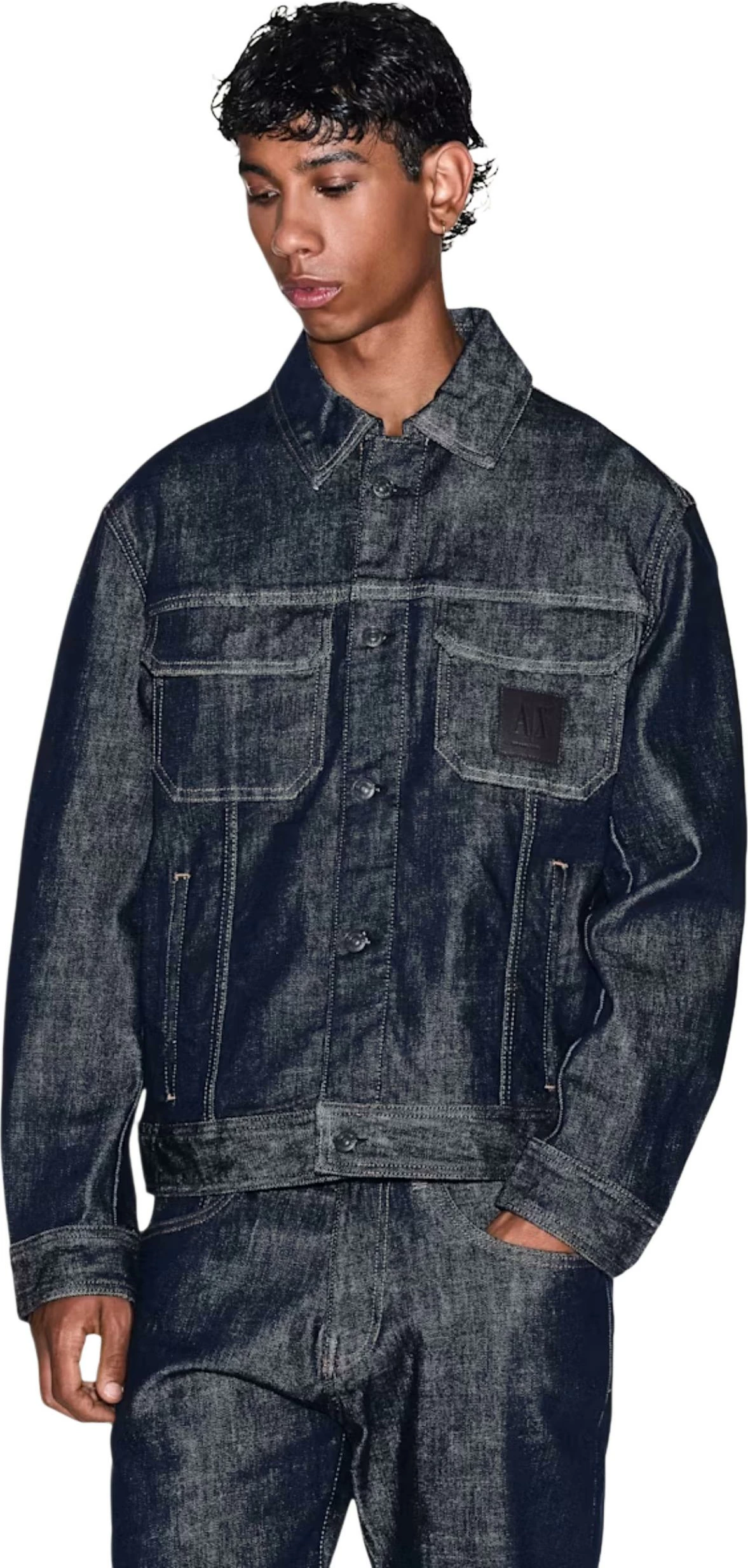 Jakne për meshkuj Armani Exchange XM000343 AF12284, xhins i errët