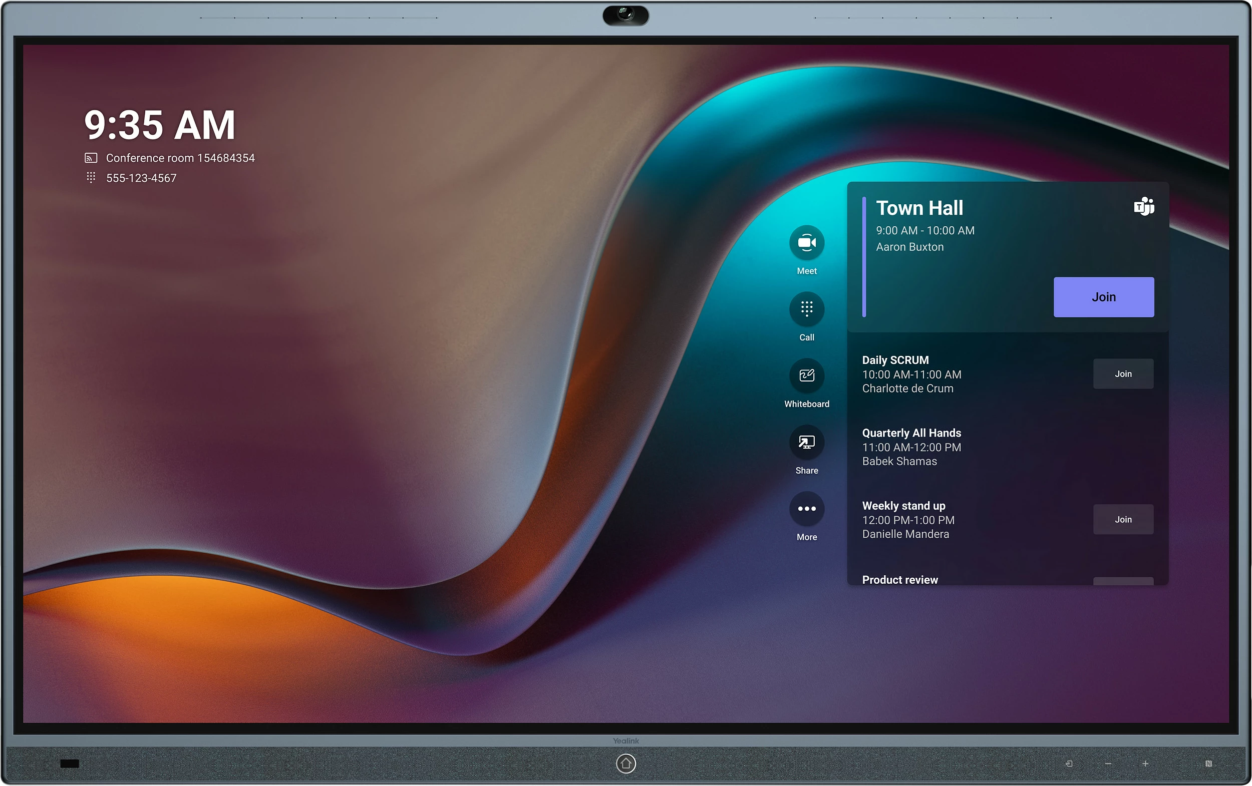 Panel interaktiv Yealink MeetingBoard 65", LED, 4K, Wi-Fi