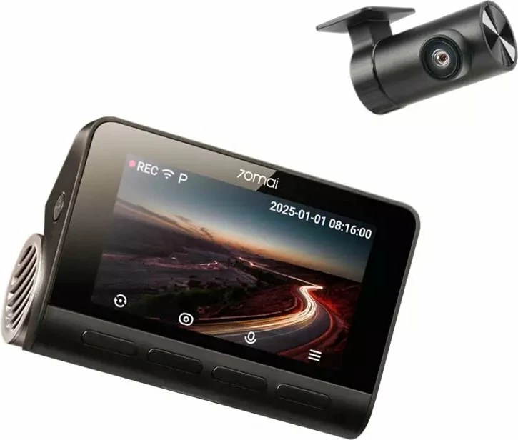 Kamerë veture 70mai A810S 4K, GPS, Wi‑Fi, ekran 3", set me kamerë të pasme RC24, e zezë