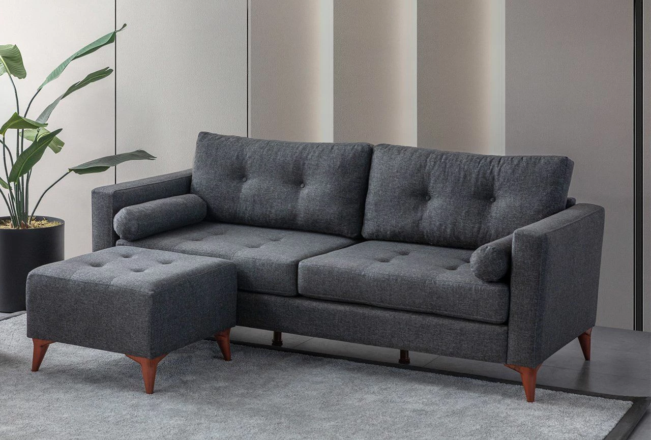 Divan treshe Atelier del Sofa, ngjyrë antracit