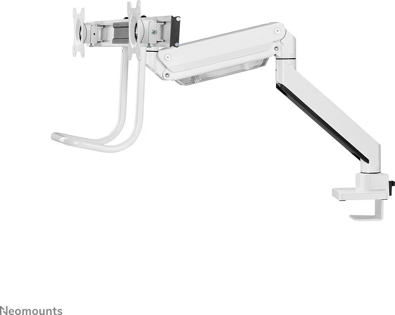 Mbajtëse tavoline për 2 monitorë Neomounts NM-D775DXWHITE, deri 32", VESA 75x75/100x100, e bardhë