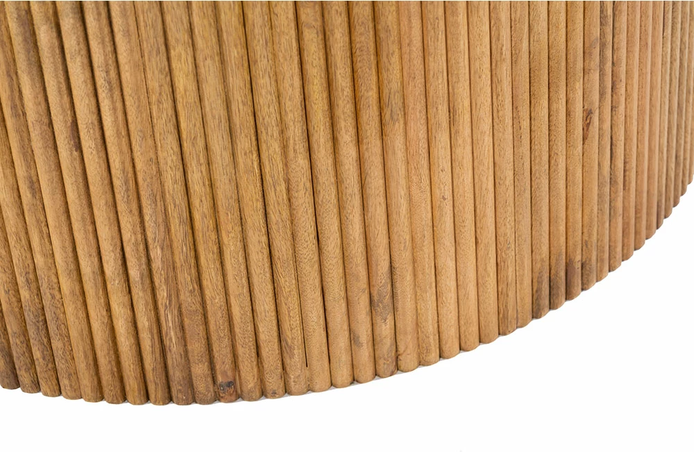 Tavolinë organike, ngjyrë arre, 140x140x76