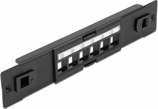 Patch panel DeLOCK 10" Keystone, 6 port, 1U, tool-free, i zi