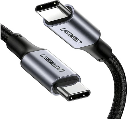 Kabllo karikimi UGREEN USB-C në USB-C 100W, 2m, e gërshetuar, e zezë