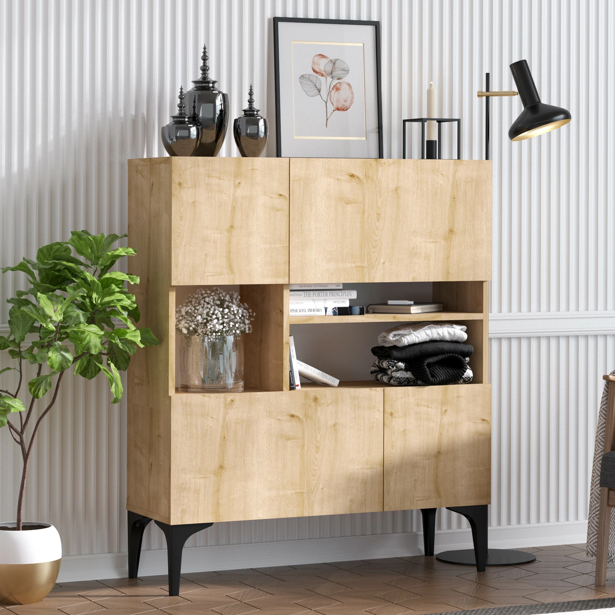 Konsol Krista, ngjyrë lisi safir, Hanah Home