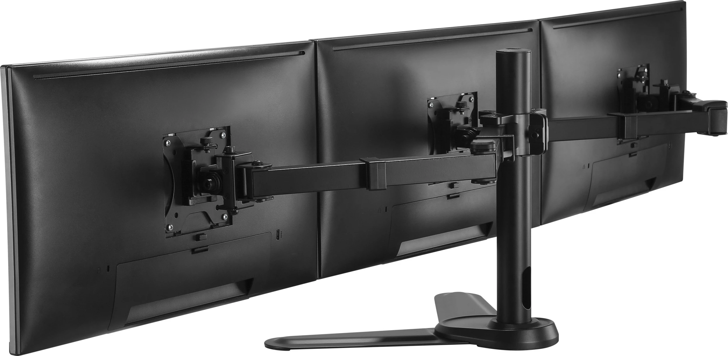 Mbajtës monitori EQUIP 650125, për tavolinë, 3 ekrane 17-27", VESA 75x75/100x100, 360° rrotullim, i zi