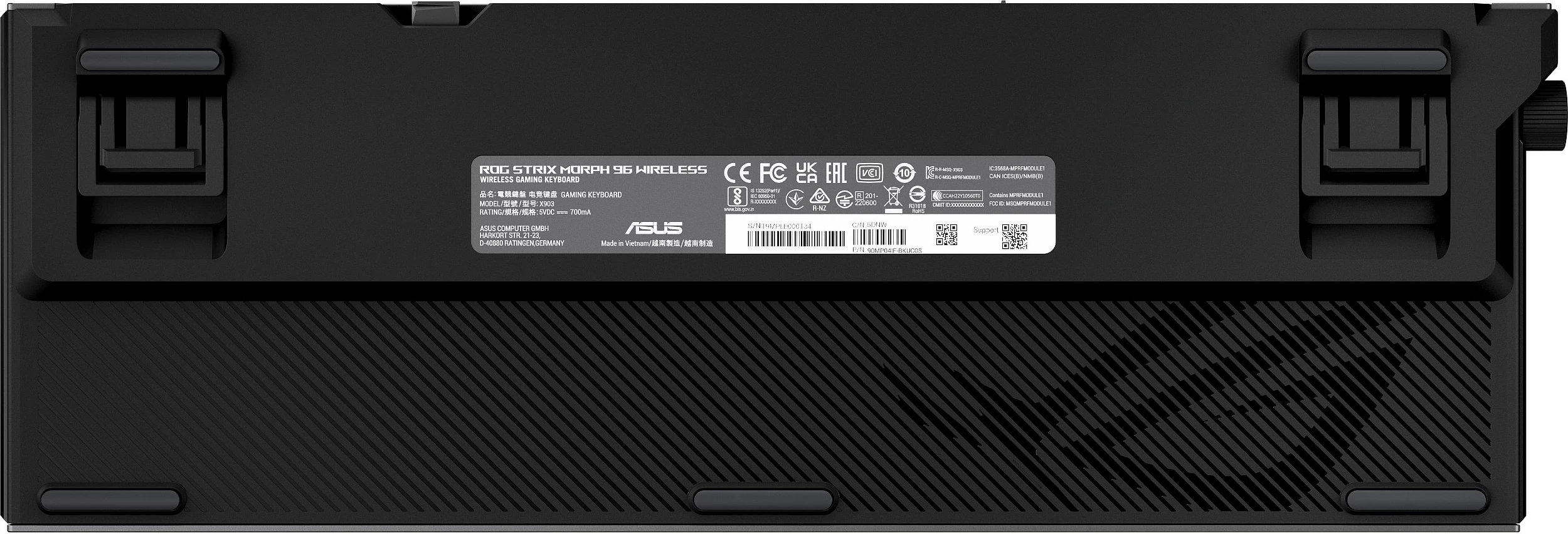 Tastierë mekanike ASUS ROG Strix Morph 96 Wireless, 96%, QWERTZ DE, RGB, USB-C, e zezë
