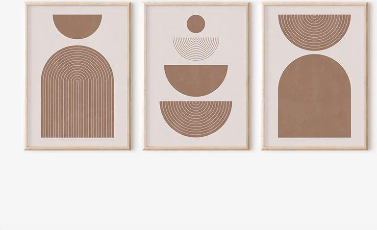 Set pikturash murale në kornizë Loana triptik, printim dixhital, 33x1.5x48cm