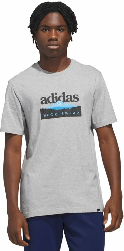 Maicë për meshkuj adidas Sportsman Mountain Graphic KC9253, gri e çelët