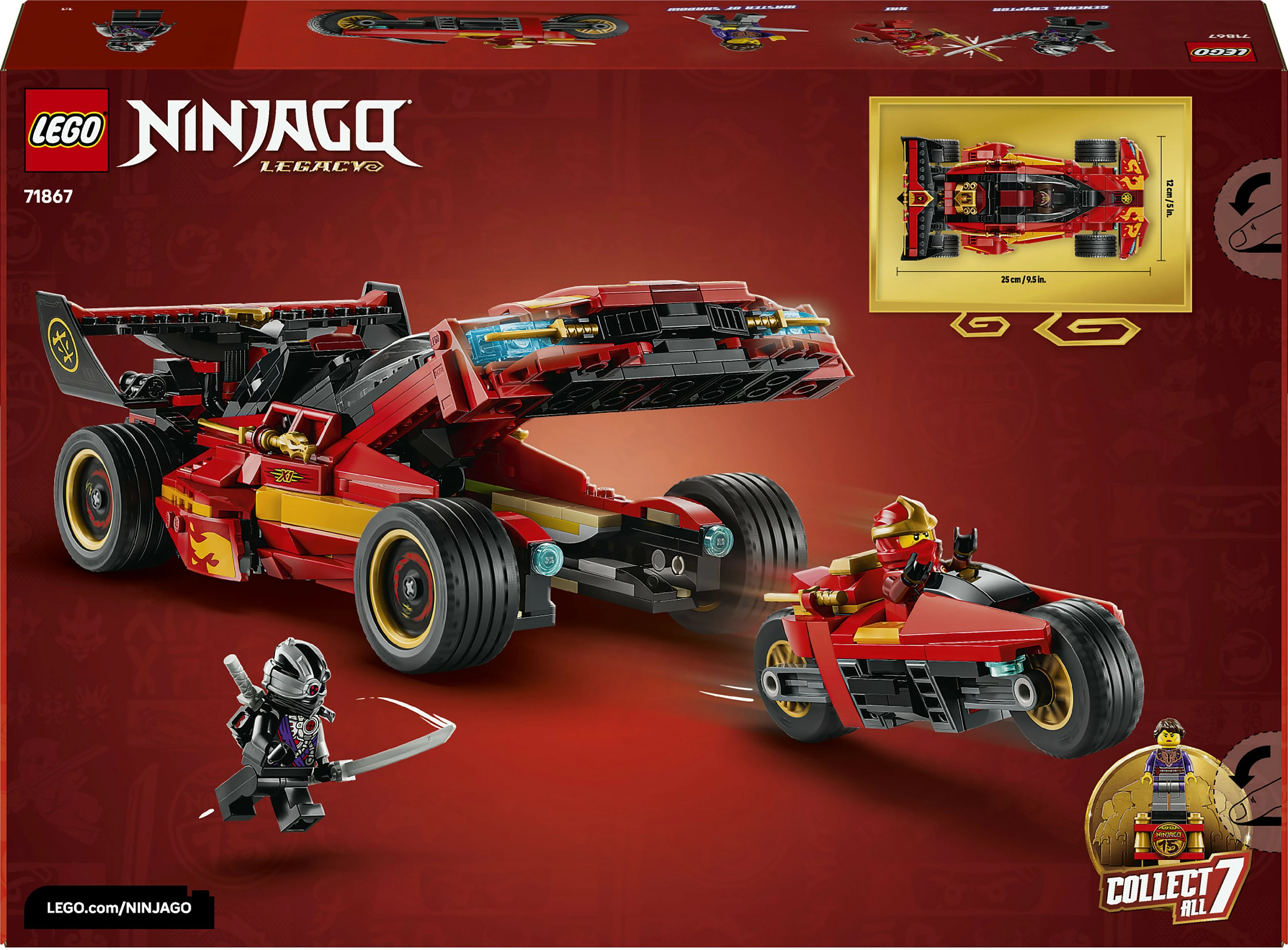 Set ndërtimi LEGO NINJAGO Legacy 71867 X-1 Ninja Supercar (15-vjetori), 691 copë, shumëngjyrësh