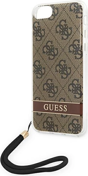 Mbështjellës Guess GUOHCI8H4STW për iPhone SE 2022/SE 2020/7/8, kafe, me rrip